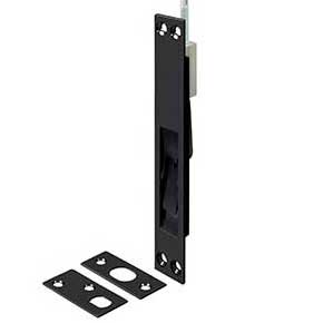 Deltana [18EFB19] Solid Brass Door Extension Flush Bolt - Paint Black Finish - 18" L