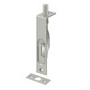 Deltana [4FBS15] Solid Brass Door Flush Bolt - Brushed Nickel Finish - 4" L