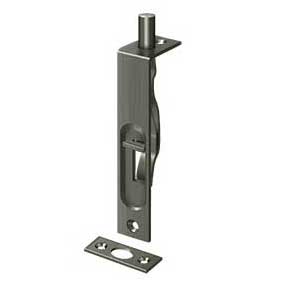 Deltana [4FBS15A] Solid Brass Door Flush Bolt - Antique Nickel Finish - 4" L