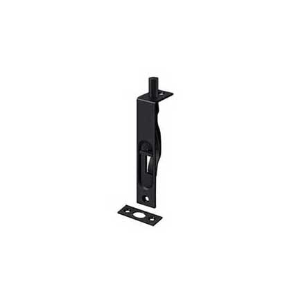 Deltana [4FBS19] Solid Brass Door Flush Bolt - Paint Black Finish - 4" L