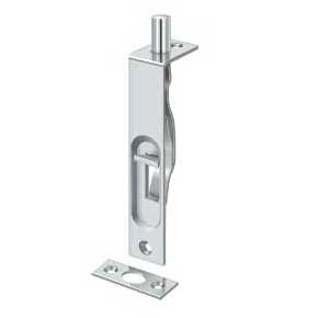 Deltana [4FBS26] Solid Brass Door Flush Bolt - Polished Chrome Finish - 4" L