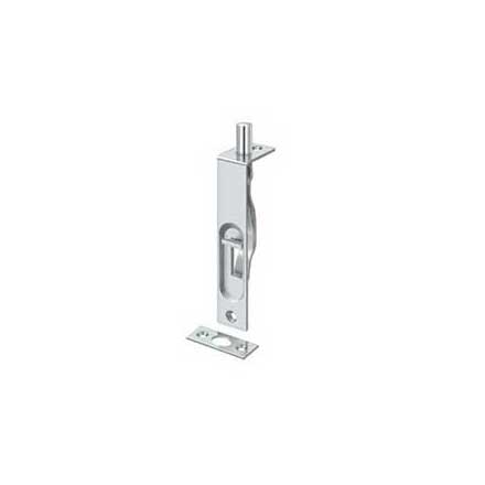 Deltana [4FBS26] Solid Brass Door Flush Bolt - Polished Chrome Finish - 4&quot; L