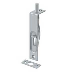 Deltana [4FBS26D] Solid Brass Door Flush Bolt - Brushed Chrome Finish - 4" L