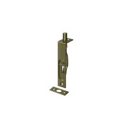 Deltana [4FBS5] Solid Brass Door Flush Bolt - Antique Brass Finish - 4&quot; L
