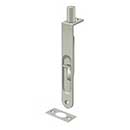 Deltana [6FBR15] Solid Brass Door Flush Bolt - Round Plate - Brushed Nickel Finish - 6&quot; L