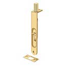 Deltana [6FBRCR003] Solid Brass Door Flush Bolt - Round Plate - Polished Brass (PVD) Finish - 6" L