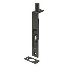 Deltana [6FBS10B] Solid Brass Door Flush Bolt - Oil Rubbed Bronze Finish - 6" L