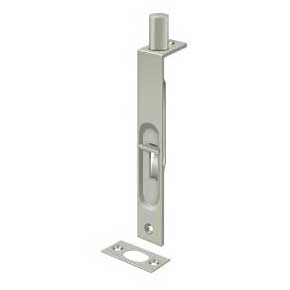 Deltana [6FBS15] Solid Brass Door Flush Bolt - Brushed Nickel Finish - 6" L