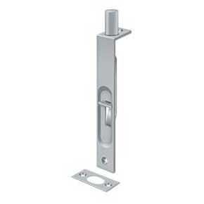 Deltana [6FBS26D] Solid Brass Door Flush Bolt - Brushed Chrome Finish - 6" L