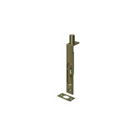 Deltana [6FBS5] Solid Brass Door Flush Bolt - Antique Brass Finish - 6&quot; L