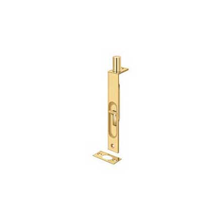 Deltana [6FBSCR003] Solid Brass Door Flush Bolt - Polished Brass (PVD) Finish - 6" L