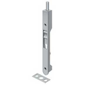 Deltana [7FBR26D] Solid Brass Door Flush Bolt - Round Plate - Brushed Chrome Finish - 7" L