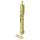Deltana [7FBR3] Solid Brass Door Flush Bolt - Round Plate - Polished Brass Finish - 7&quot; L