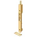 Deltana [7FBRCR003] Solid Brass Door Flush Bolt - Round Plate - Polished Brass (PVD) Finish - 7&quot; L