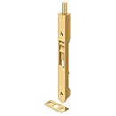 Deltana [7FBRCR003] Solid Brass Door Flush Bolt - Round Plate - Polished Brass (PVD) Finish - 7" L