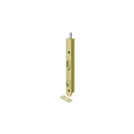 Deltana [7FBZ3] Die Cast Zinc Door Flush Bolt - Round Plate - Polished Brass Finish - 7&quot; L