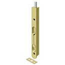 Deltana [7FBZ3] Die Cast Zinc Door Flush Bolt - Round Plate - Polished Brass Finish - 7&quot; L