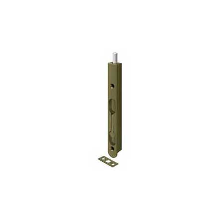 Deltana [7FBZ5] Die Cast Zinc Door Flush Bolt - Round Plate - Antique Brass Finish - 7" L