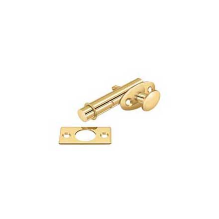 Deltana [MB175CR003] Solid Brass Door Mortise Bolt - Privacy - Polished Brass (PVD) Finish - 1 3/4&quot; Backset