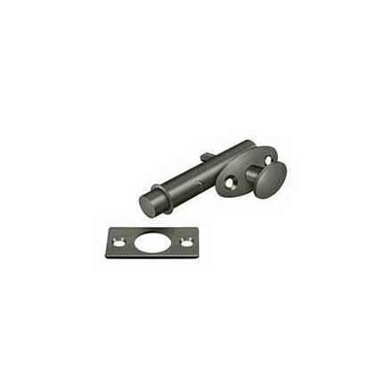 Deltana [MB175U15A] Solid Brass Door Mortise Bolt - Privacy - Antique Nickel Finish - 1 3/4&quot; Backset