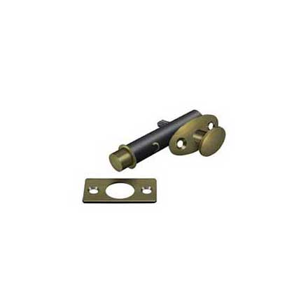 Deltana [MB175U5] Solid Brass Door Mortise Bolt - Privacy - Antique Brass Finish - 1 3/4&quot; Backset