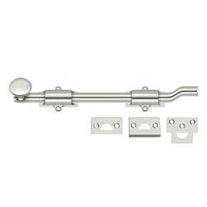 Deltana [FPG1014] Solid Brass Door Slide Bolt - Offset - Traditional - Polished Nickel Finish - 10" L