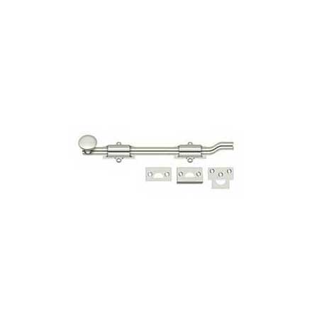 Deltana [FPG1014] Solid Brass Door Slide Bolt - Offset - Traditional - Polished Nickel Finish - 10" L