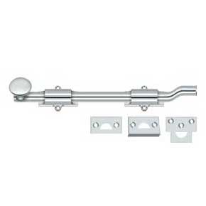 Deltana [FPG1026] Solid Brass Door Slide Bolt - Offset - Traditional - Polished Chrome Finish - 10" L