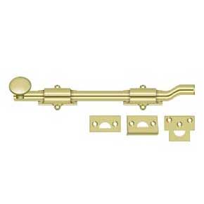 Deltana [FPG103] Solid Brass Door Slide Bolt - Offset - Traditional - Polished Brass Finish - 10" L