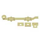 Deltana [FPG103] Solid Brass Door Slide Bolt - Offset - Traditional - Polished Brass Finish - 10" L