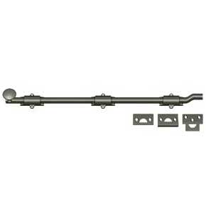 Deltana [FPG1815A] Solid Brass Door Slide Bolt - Offset - Traditional - Antique Nickel Finish - 18" L