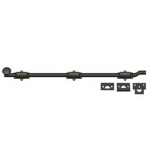 Deltana [FPG2410B] Solid Brass Door Slide Bolt - Offset - Traditional - Oil Rubbed Bronze Finish - 24" L