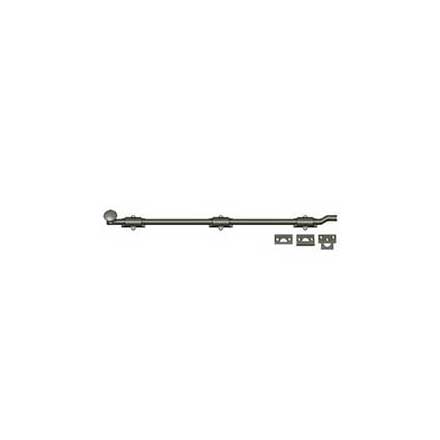 Deltana [FPG2615A] Solid Brass Door Slide Bolt - Offset - Traditional - Antique Nickel Finish - 26&quot; L