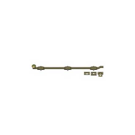 Deltana [FPG265] Solid Brass Door Slide Bolt - Offset - Traditional - Antique Brass Finish - 26&quot; L