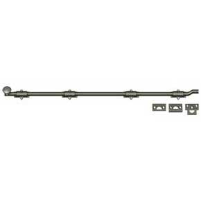 Deltana [FPG4215A] Solid Brass Door Slide Bolt - Offset - Traditional - Antique Nickel Finish - 42" L