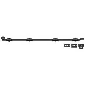 Deltana [FPG4219] Solid Brass Door Slide Bolt - Offset - Traditional - Paint Black Finish - 42" L