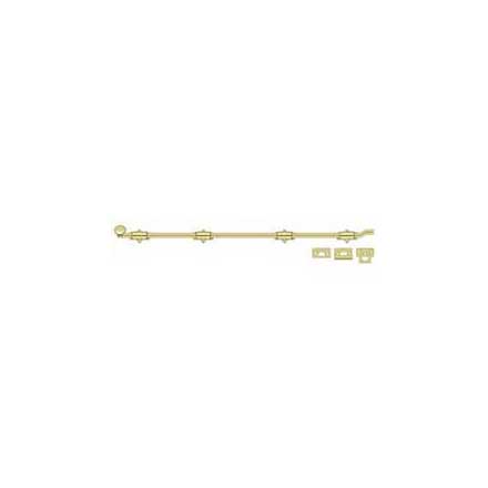 Deltana [FPG423] Solid Brass Door Slide Bolt - Offset - Traditional - Polished Brass Finish - 42&quot; L