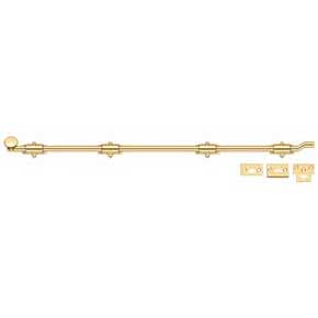 Deltana [FPG42CR003] Solid Brass Door Slide Bolt - Offset - Traditional - Polished Brass (PVD) Finish - 42" L