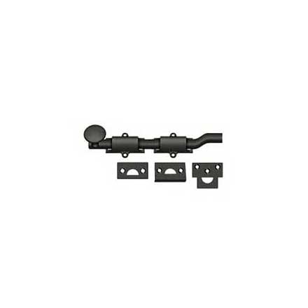 Deltana [FPG610B/B] Solid Brass Door Slide Bolt - Offset - Traditional - Oil Rubbed Bronze Finish - 6" L