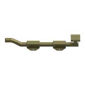 Deltana [FPGM105] Solid Brass Door Slide Bolt - Offset - Modern - Antique Brass Finish - 10" L