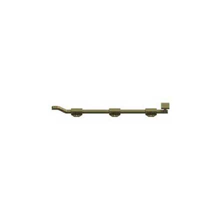 Deltana [FPGM185] Solid Brass Door Slide Bolt - Offset - Modern - Antique Brass Finish - 18&quot; L