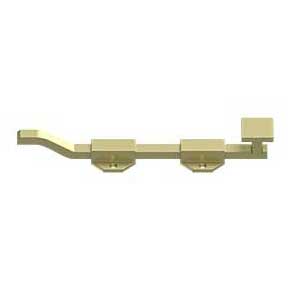 Deltana [FPGM103-UNL] Solid Brass Door Slide Bolt - Offset - Modern - Polished Brass (Unlacquered) Finish - 10" L