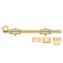 Deltana [12SB003] Solid Brass Door Slide Bolt - Surface - Traditional - Polished Brass (PVD) Finish - 12" L