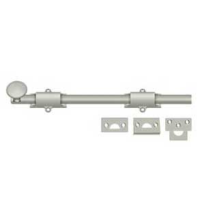 Deltana [12SB15] Solid Brass Door Slide Bolt - Surface - Traditional - Brushed Nickel Finish - 12" L