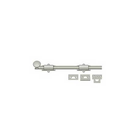 Deltana [12SB15] Solid Brass Door Slide Bolt - Surface - Traditional - Brushed Nickel Finish - 12&quot; L