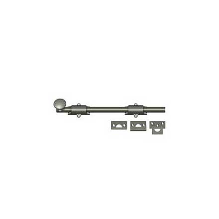 Deltana [12SB15A] Solid Brass Door Slide Bolt - Surface - Traditional - Antique Nickel Finish - 12&quot; L