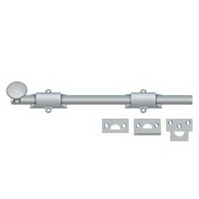 Deltana [12SB26D] Solid Brass Door Slide Bolt - Surface - Traditional - Brushed Chrome Finish - 12" L