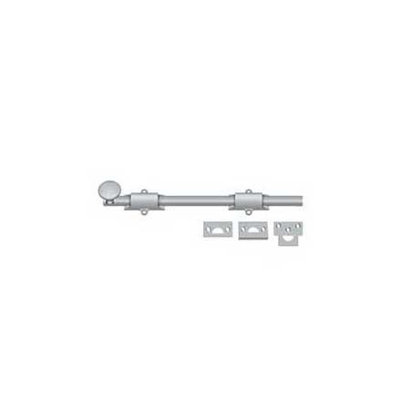 Deltana [12SB26D] Solid Brass Door Slide Bolt - Surface - Traditional - Brushed Chrome Finish - 12&quot; L