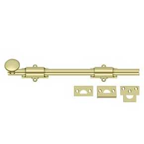 Deltana [12SB3-UNL] Solid Brass Door Slide Bolt - Surface - Traditional - Polished Brass (Unlacquered) Finish - 12" L