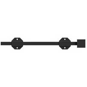 Deltana [12SBM19] Solid Brass Door Slide Bolt - Surface - Modern - Paint Black Finish - 12" L